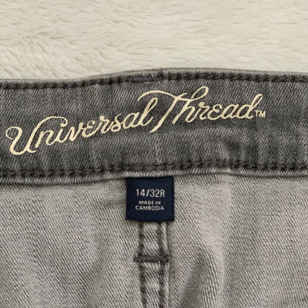 Universal Thread Gray Ripped Bottom Jeans - 14 - Picture 3 of 4